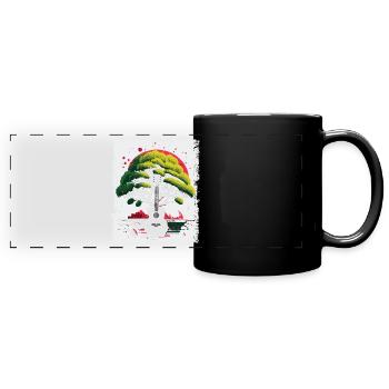 Yggdrasil Nature Musicien Arbre De Vie - Mug panoramique uni - noir - Devant