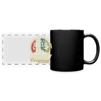 Anniversaire Janvier 2012 - Original Janvier 2012 - Mug panoramique uni - noir - Devant