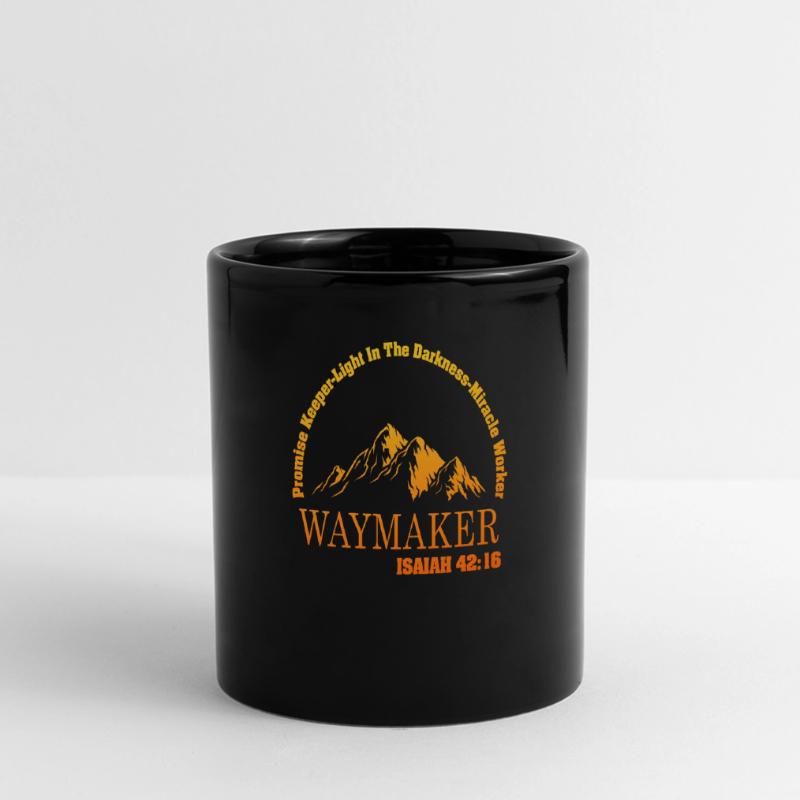 Wegweiser, Versprechenshüter, Wundertäter Panorama-Tasse farbig