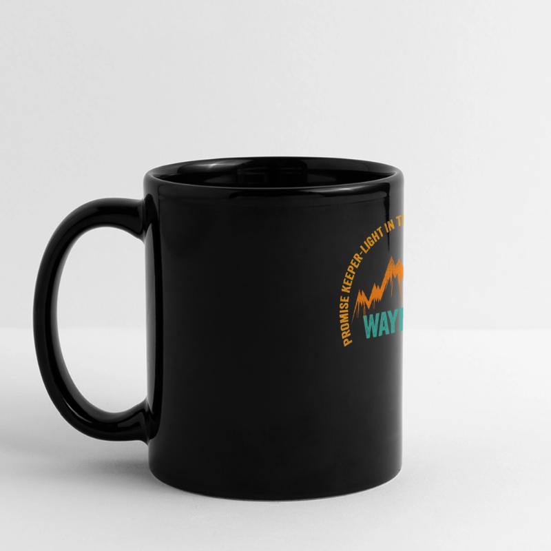 Wegweiser, Versprechenshüter, Wundertäter Panorama-Tasse farbig