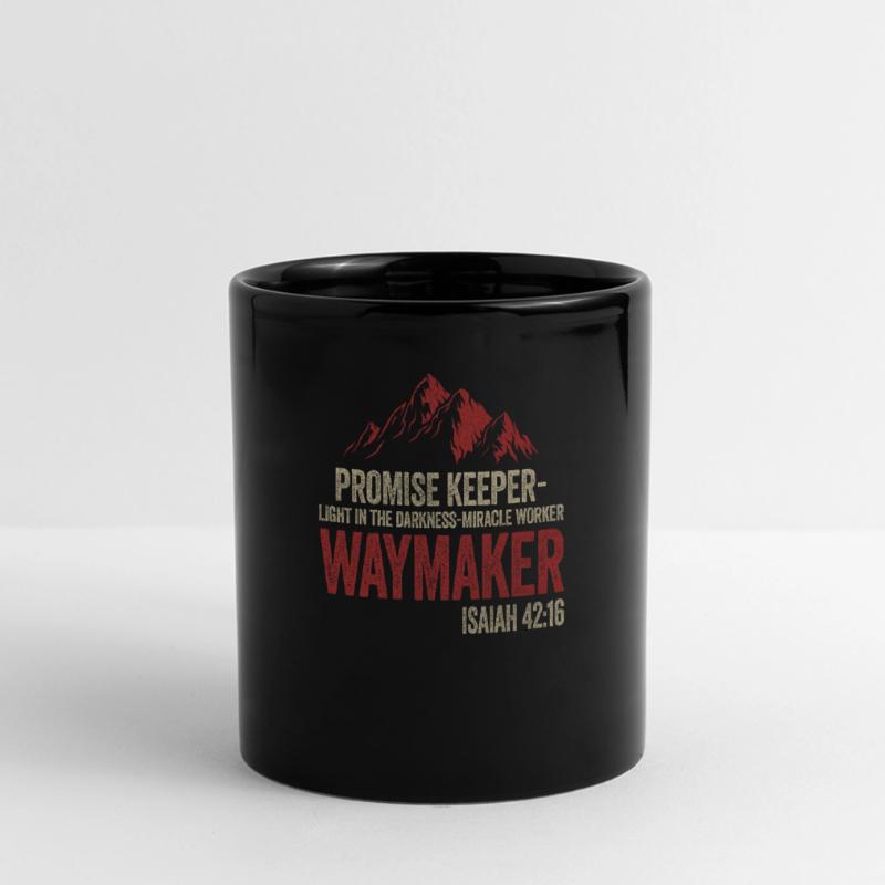 Wegweiser, Versprechenshüter, Wundertäter Panorama-Tasse farbig