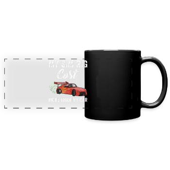 Simracer Esports Enthusiast Sim Racing - Full Colour Panoramic Mug - black - Front