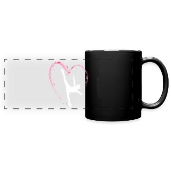Eiskunstlauf Schlittschuhlauf Eis Figuren Tanz - Panorama-Tasse farbig - Schwarz - Vorne