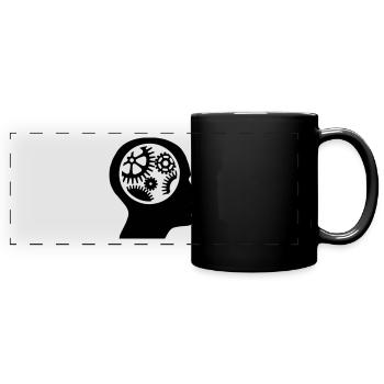 Gears in the head - silhouette - Full Colour Panoramic Mug - black - Front