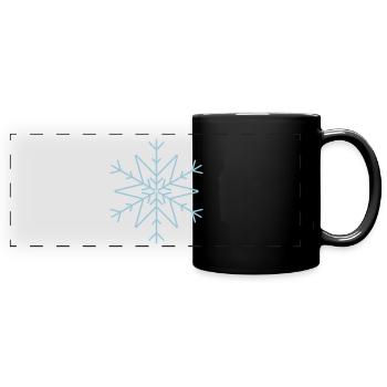 Eiskristall Schneeflocke Winter Weihnachten - Panorama-Tasse farbig - Schwarz - Vorne