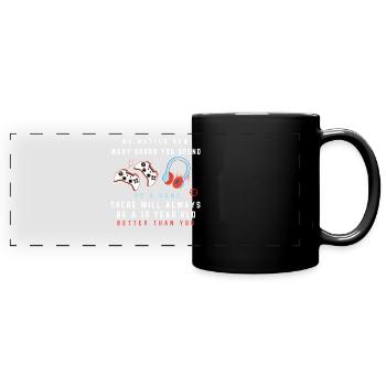 Heures de jeu - Mug panoramique uni - noir - Devant