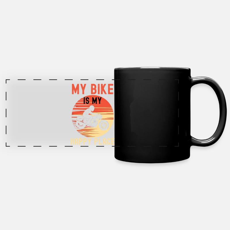 Chrome et cuir – Biker Vibes - Mug panoramique uni - noir
