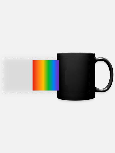 Regenbogen Farbverläufe Farben - Panorama-Tasse farbig - Schwarz