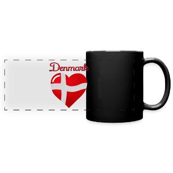 Drapeau du Danemark - Mug panoramique uni - noir - Devant