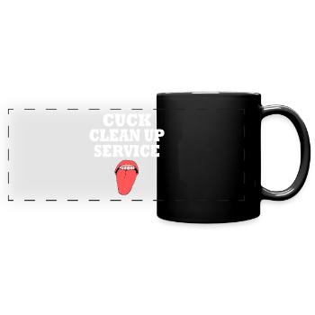 Cuckold cuck clean up service - Panorama-Tasse farbig - Schwarz - Vorne
