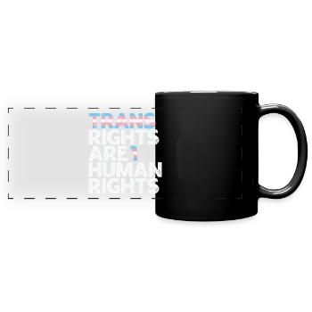 Trans-Rechte sind Menschenrechte - Panorama-Tasse farbig - Schwarz - Vorne