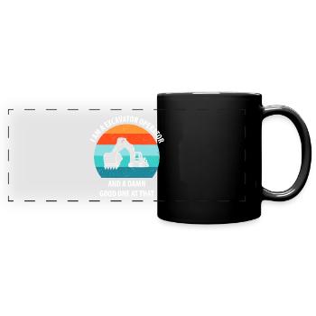 Excavatrice Excavatrice Conducteur Excavatrice Camion - Mug panoramique uni - noir - Devant