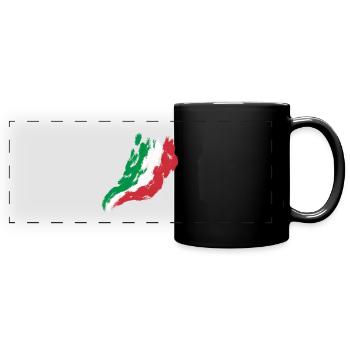 Flagge Italien - Panorama-Tasse farbig - Schwarz - Vorne