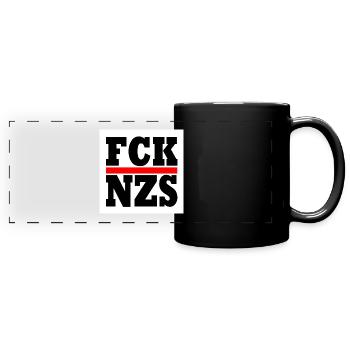 Fck nzs - Panorama-Tasse farbig - Schwarz - Vorne