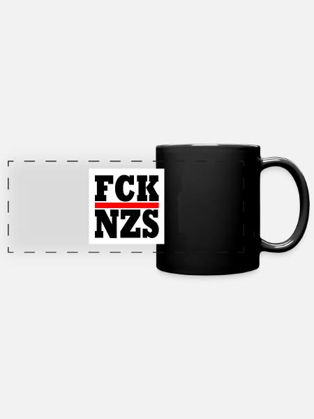 Fck nzs - Panorama-Tasse farbig - Schwarz