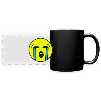 crying Emoji - Panorama-Tasse farbig - Schwarz - Vorne