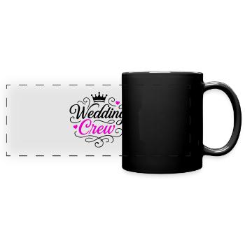 Hochzeit Team Braut Bräutigam - Panorama-Tasse farbig - Schwarz - Vorne