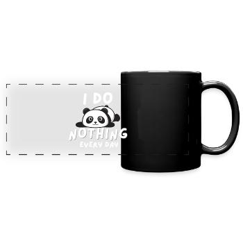 Panda Funny Quote Fluffy Cute Bear Animal Saying - Panorama-Tasse farbig - Schwarz - Vorne