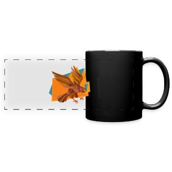 Faucon faucon Faucon Faucon Faucon Oiseau Wildlife Aigle - Mug panoramique uni - noir - Devant