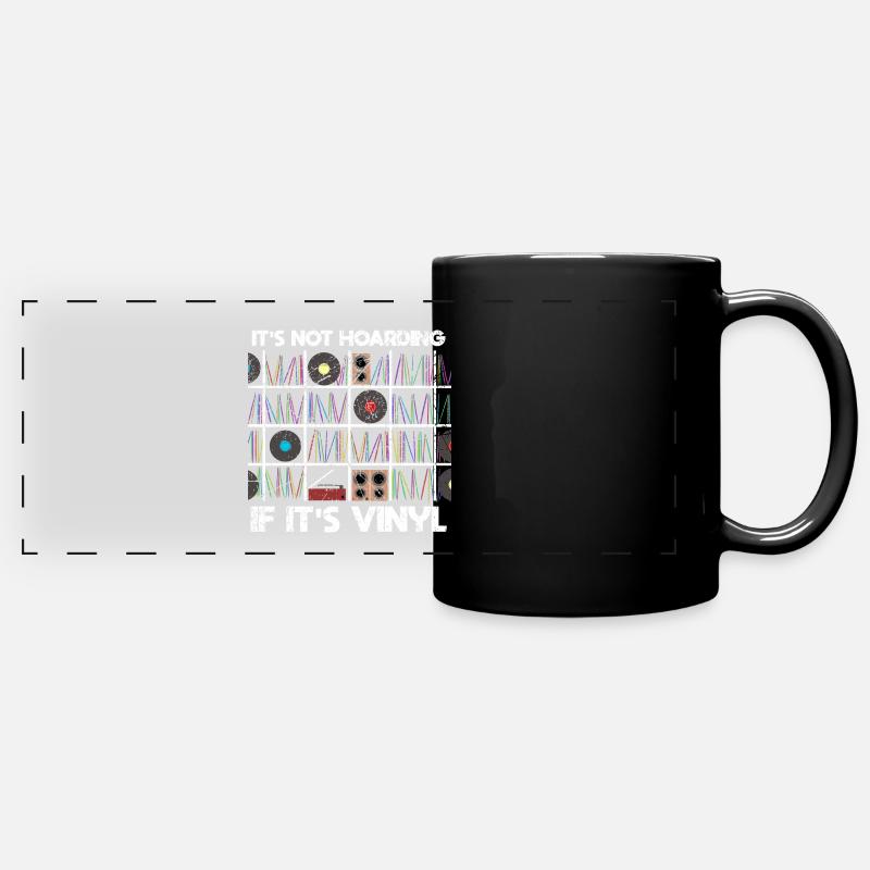 It's Not Hoarding If It's Vinyl Record - Full Colour Panoramic Mug - black