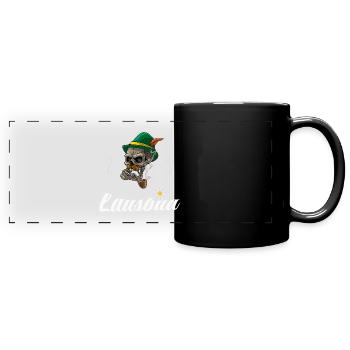 Lausbua Lederhosen - Panorama-Tasse farbig - Schwarz - Vorne
