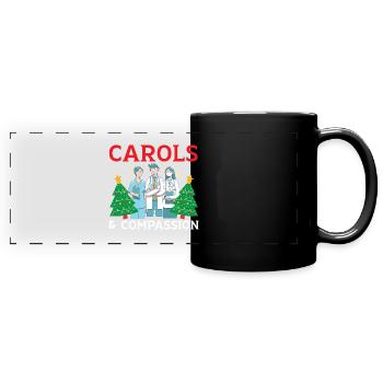 Carols & Compassion Nurse Christmas - Full Colour Panoramic Mug - black - Front