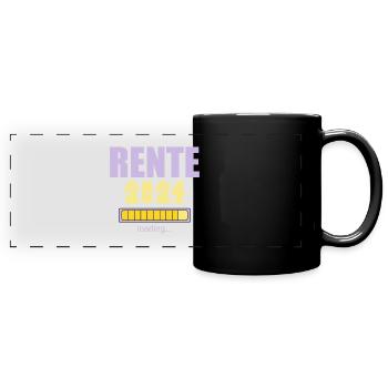 Rentner 2024 Ruhestand 2024 Der Countdown läuft - Panorama-Tasse farbig - Schwarz - Vorne