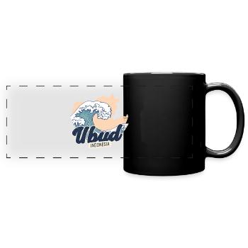 Barong Surfer Board Water Sports Indonesia - Full Colour Panoramic Mug - black - Front
