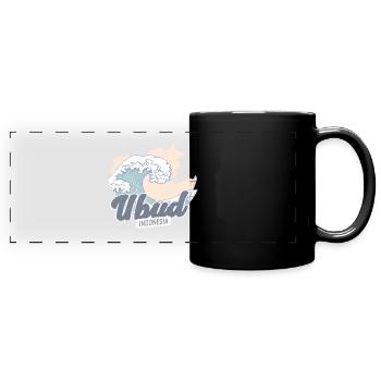 Barong Surfer Board Water Sports Indonesia - Full Colour Panoramic Mug - black - Front