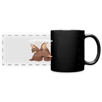 I Love Climbing Pangolin - Panorama-Tasse farbig - Schwarz - Vorne