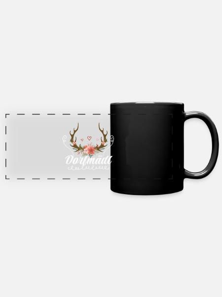 Dorfmädel Dorfmädchen Dorf Dorfmädl Damen - Panorama-Tasse farbig - Schwarz
