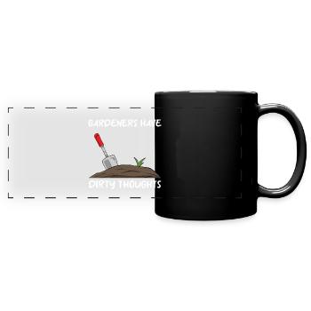 Lustiger Gärtner Gärtnerei - Panorama-Tasse farbig - Schwarz - Vorne