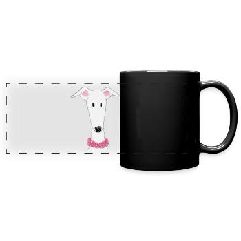 Greyhound with collar - Full Colour Panoramic Mug - black - Front