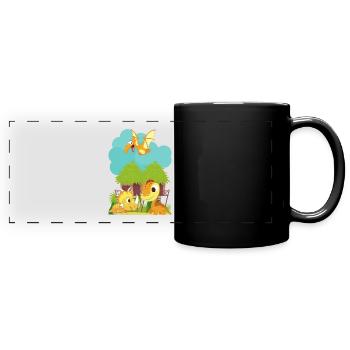 Dino children - Full Colour Panoramic Mug - black - Front