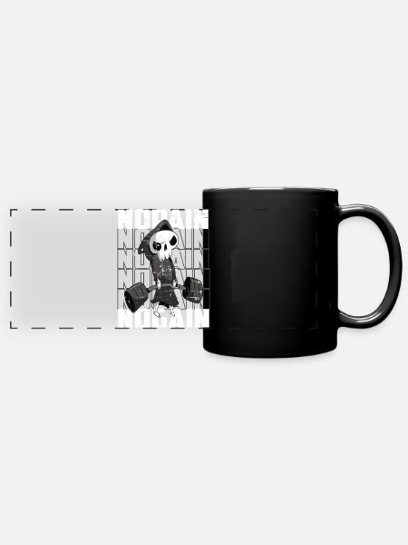 Body Building Skelett - Panorama-Tasse farbig - Schwarz
