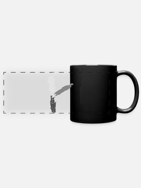 Verwirrte Grafik - Panorama-Tasse farbig - Schwarz