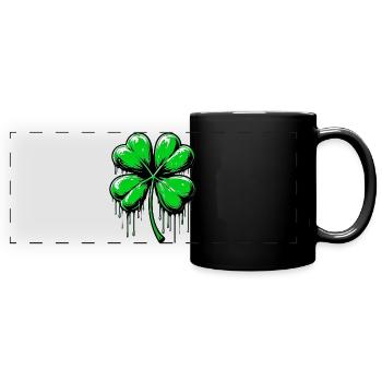 Four-leaf clover - Full Colour Panoramic Mug - black - Front