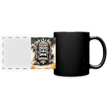 Tiki Maske Asia Art - Panorama-Tasse farbig - Schwarz - Vorne