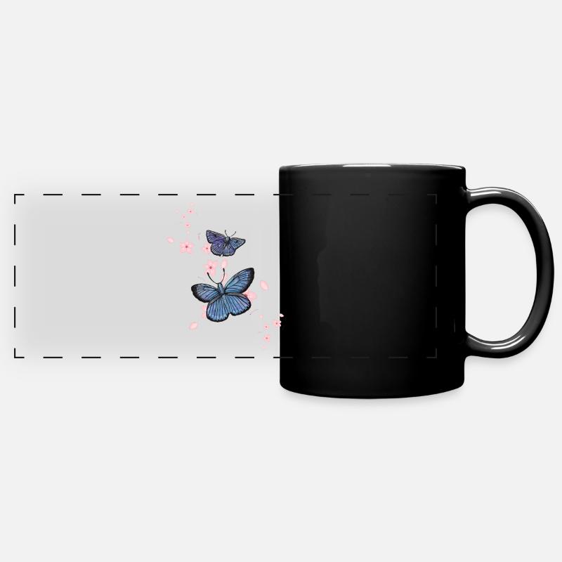 Bleu Papillon - Sonja Ariel von Staden - Mug panoramique uni - noir