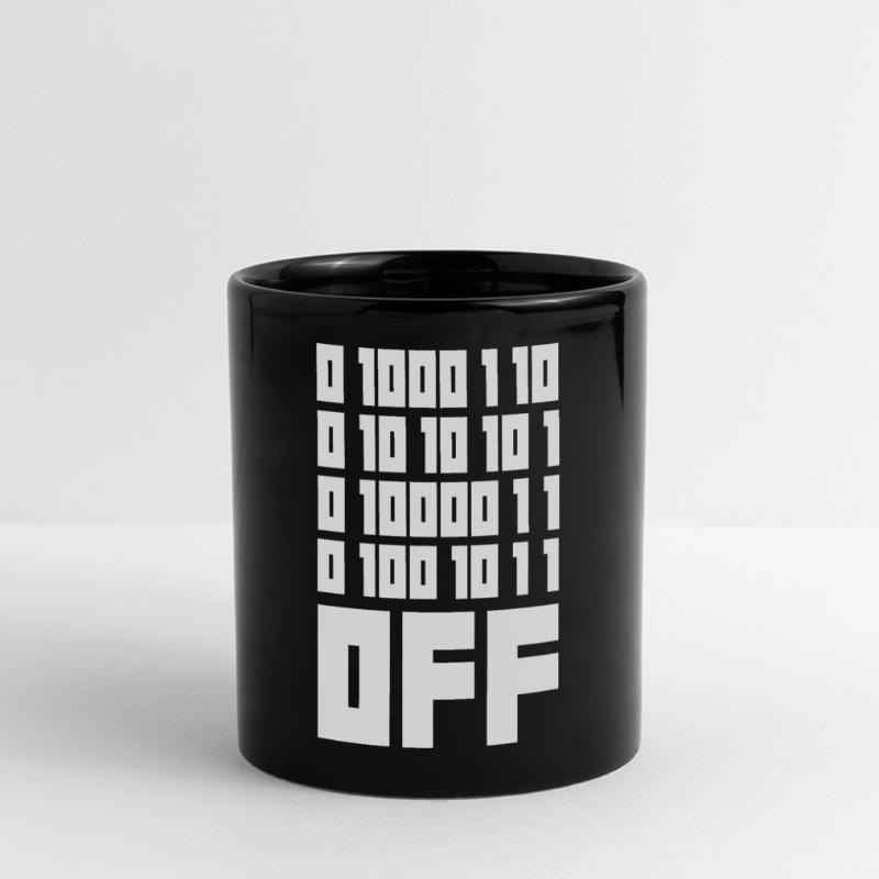 Binary Code F**k OFF – Humour Nerd & Geek Code Mug panoramique uni