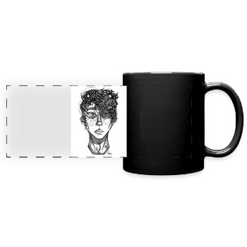 Gribouillez le visage - Mug panoramique uni - noir - Devant