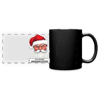 Ich hasse Weihnachten Santa Spruch - Panorama-Tasse farbig - Schwarz - Vorne