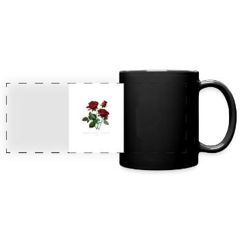 Rosenmotiv Erweckt das Leben... - Panorama-Tasse farbig - Schwarz - Vorne