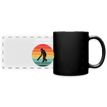 Cricket in the Retro Sun - Full Colour Panoramic Mug - black - Front