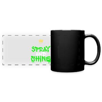 Spray and Shine Graffiti - Panorama-Tasse farbig - Schwarz - Vorne