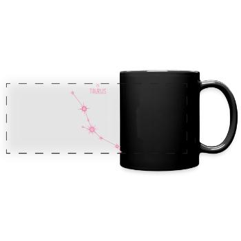 Stier-Sternzeichen Sternbild Pastellrosa - Panorama-Tasse farbig - Schwarz - Vorne