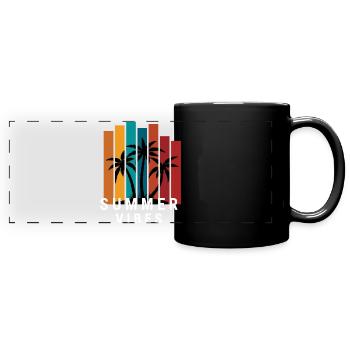 Summer Vibes - Full Colour Panoramic Mug - black - Front