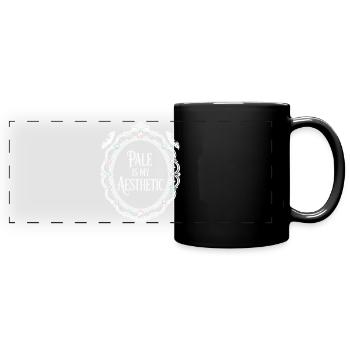 Pale Aesthetic Frame Typografie - Panorama-Tasse farbig - Schwarz - Vorne