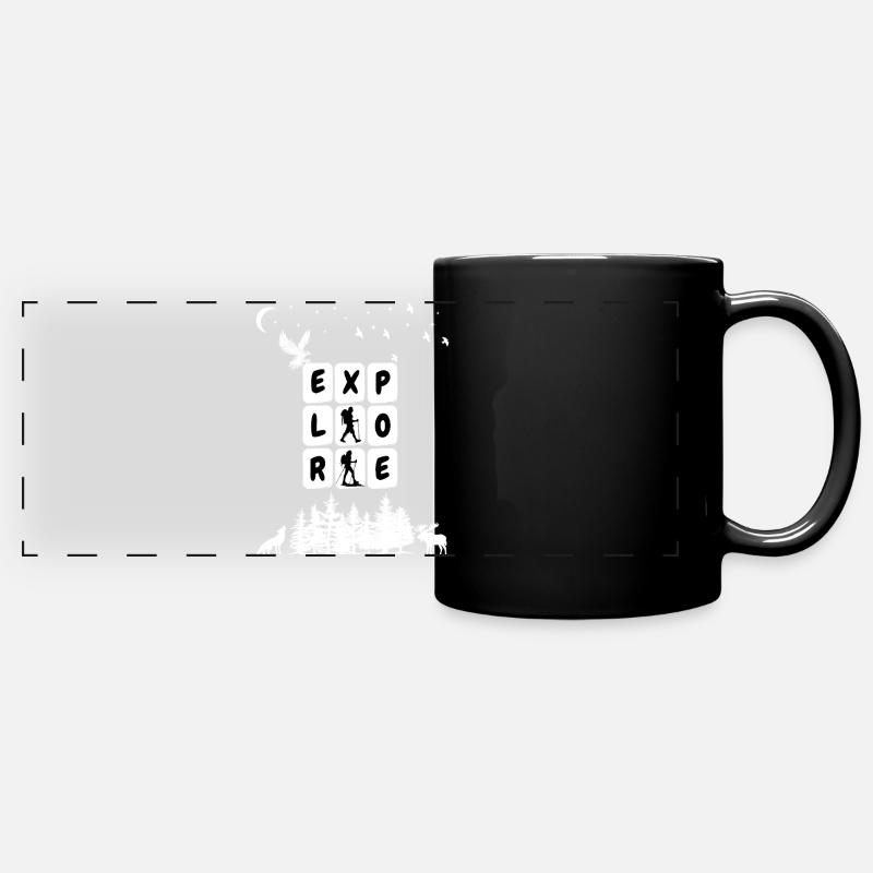 Explore Camping Graphic - Full Colour Panoramic Mug - black
