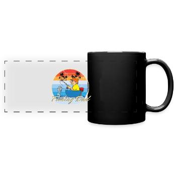 Pêche Papa Pêcheur Pêcheur Père et Fils - Mug panoramique uni - noir - Devant